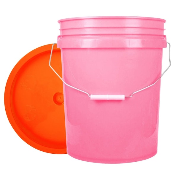 World Enterprises Bucket, 12 in H, Pink and Orange 5PNK,345ORG - main